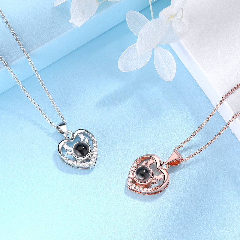 All The Way To Have You Pendant Necklaces Heart-shaped Short Clavicle