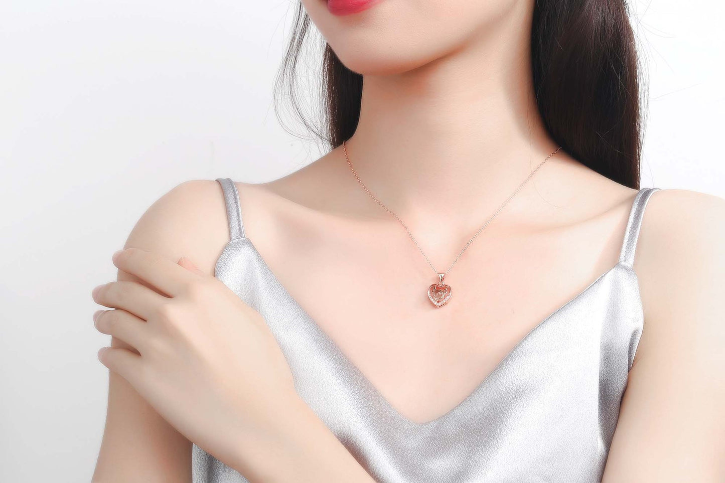 All The Way To Have You Pendant Necklaces Heart-shaped Short Clavicle