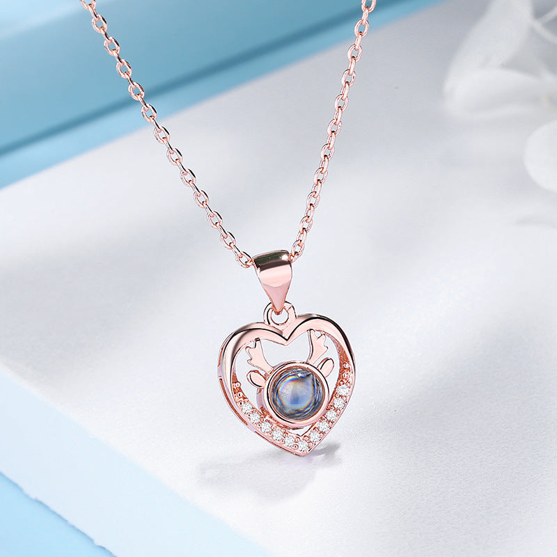 All The Way To Have You Pendant Necklaces Heart-shaped Short Clavicle