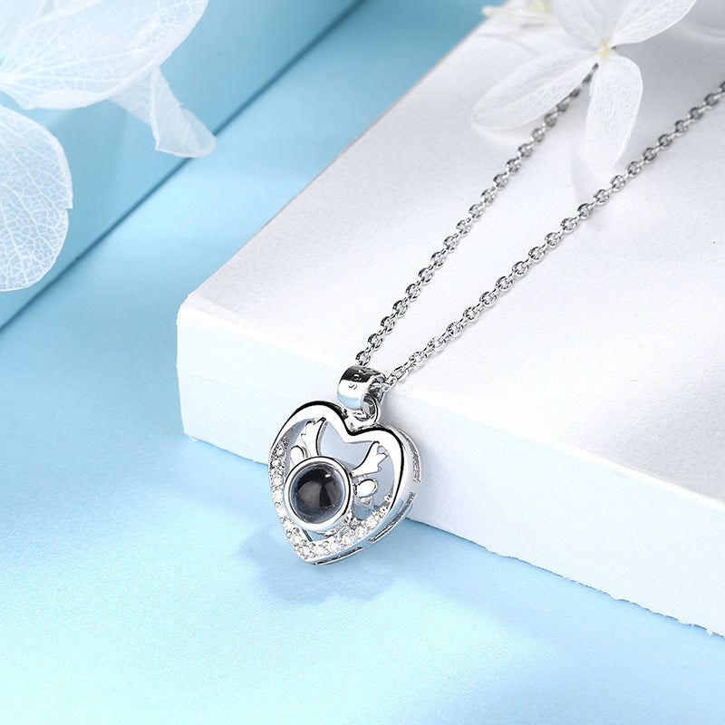 All The Way To Have You Pendant Necklaces Heart-shaped Short Clavicle